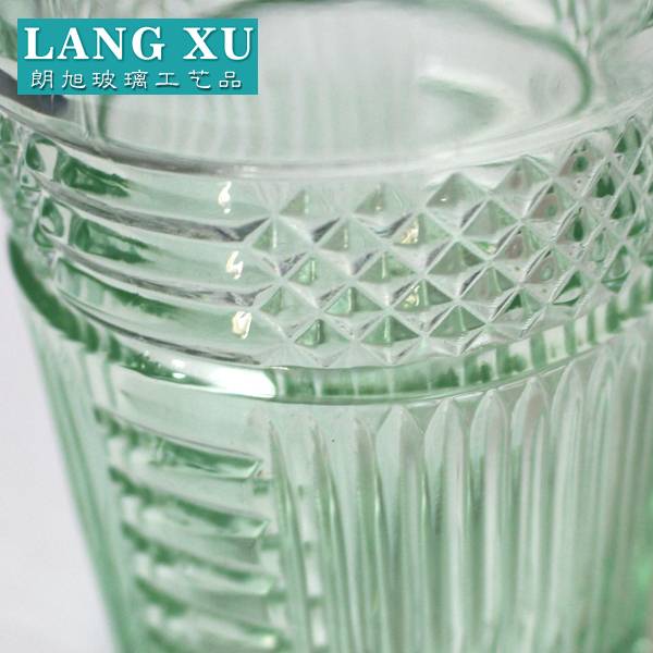 10.2*16cm manufactured lead free solid light green drinking glass tumbler
