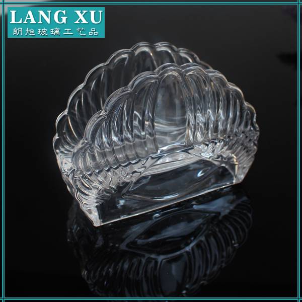 Wing shaped wedding or kitchen tissue roll clear glass napkin holder for restaurant
