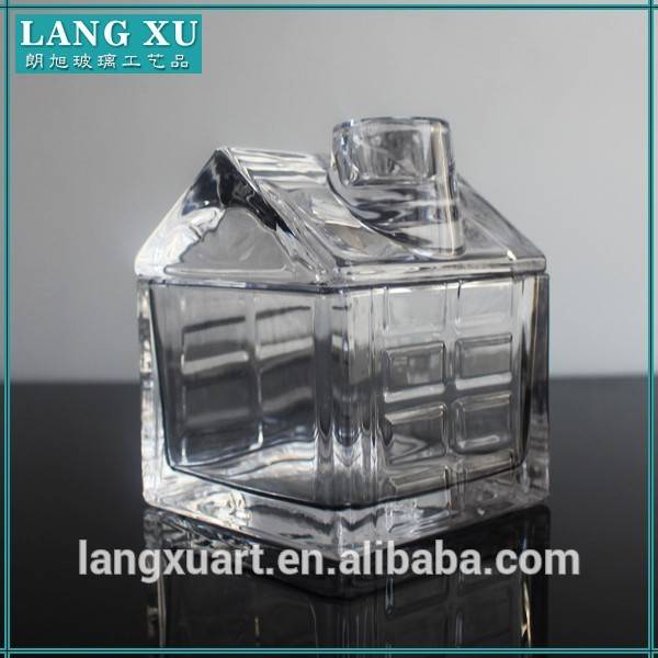 LX-T104 house design pressed christmas wholesale crystal glass clear jar