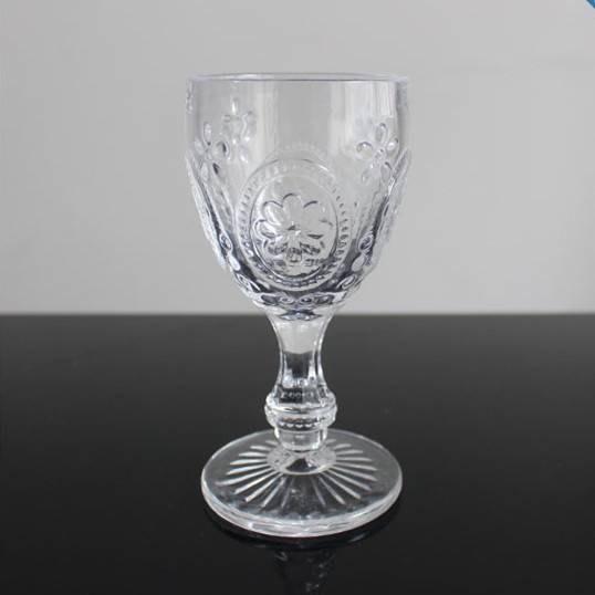 LXHY-B wholesale tableware embossed clear popular style red wine glasses