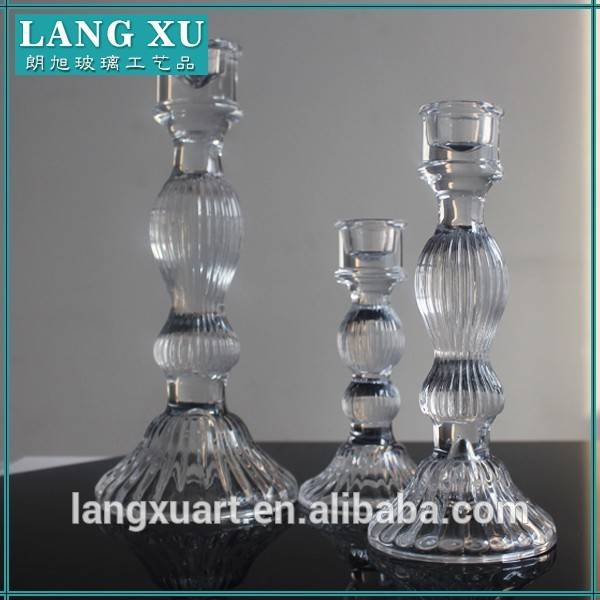 LX-A008 different size birthday wholesale glass taper candle holders