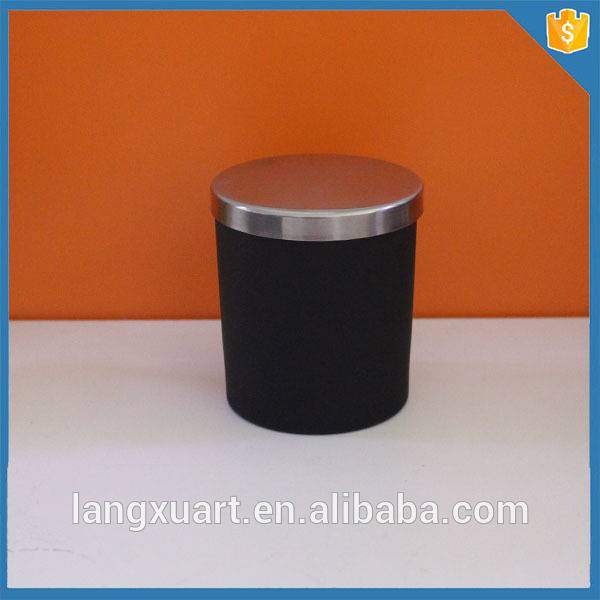 LXHY-J021 Wholesale cheap black glass candle jar