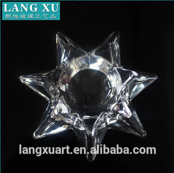 seven star shaped glass tealight crystal candle holder