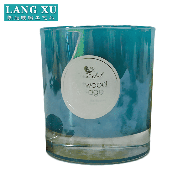 LX-GB016 new products colored glass jar candle with lid