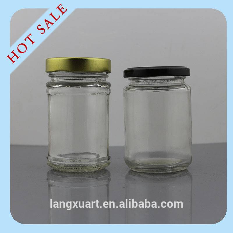 400ml glass preserve 7 fruity jar with silver & gold twist off lid