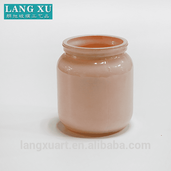wholesale glass candle jar with rose gold lid