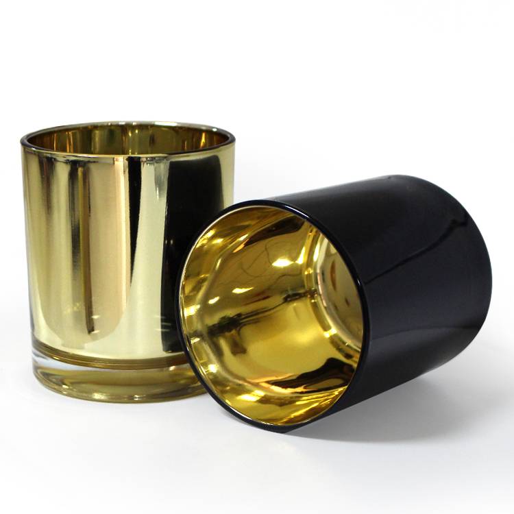 China Supplier glass gold plated on inside candle tumbler candle holder/candle cup