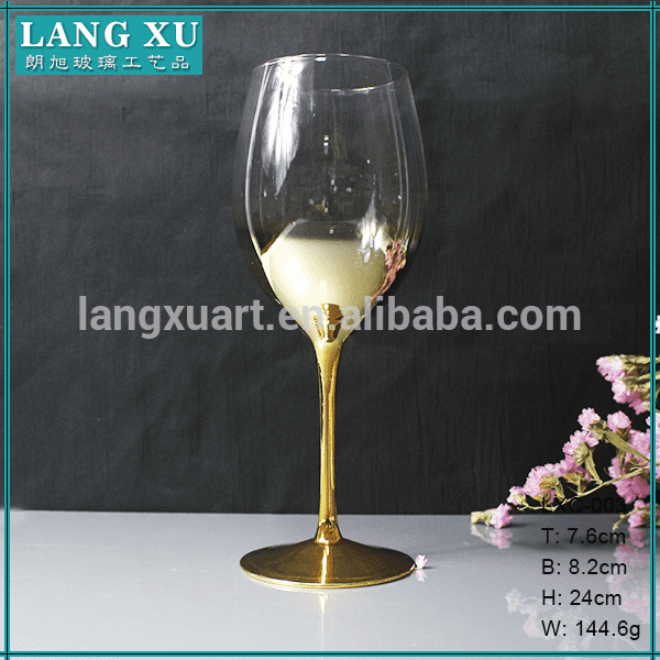 Langxu red wine glass cup,design High-capacity hand painted wine glass with stem