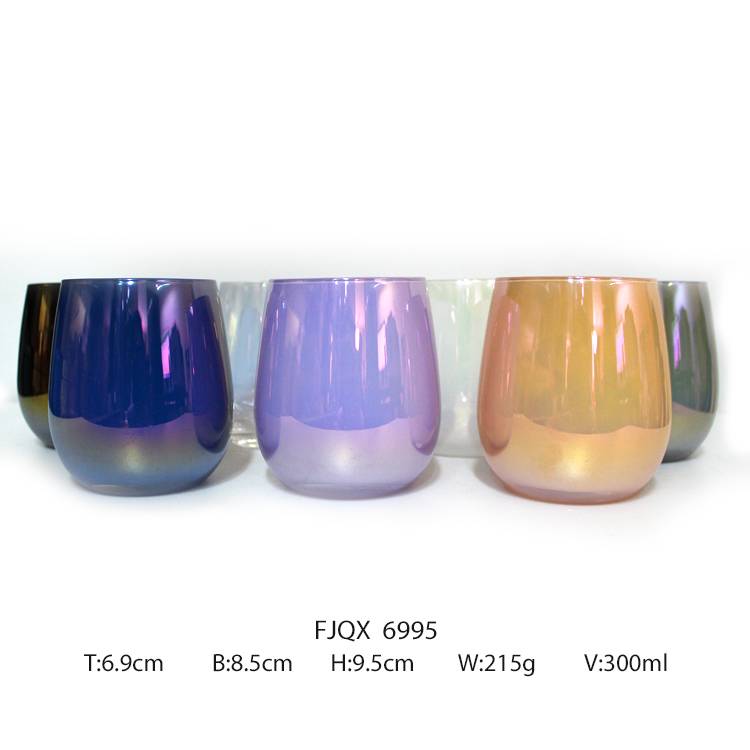 LXHY02 6.9×8.5cm 300ml  empty luxury candle glass jar