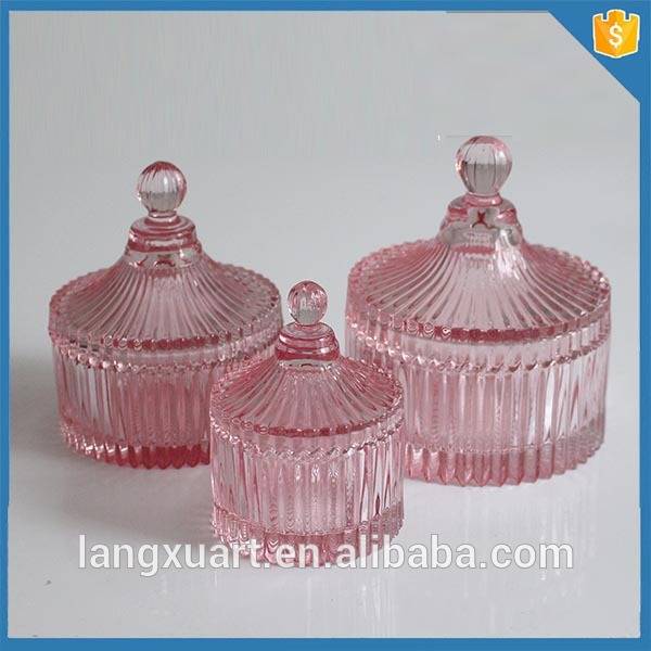 handmade pressed tent shape colored candle jars glass with lids wholesale