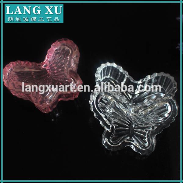 Color Butterfly Shaped wholesale glass candy dish