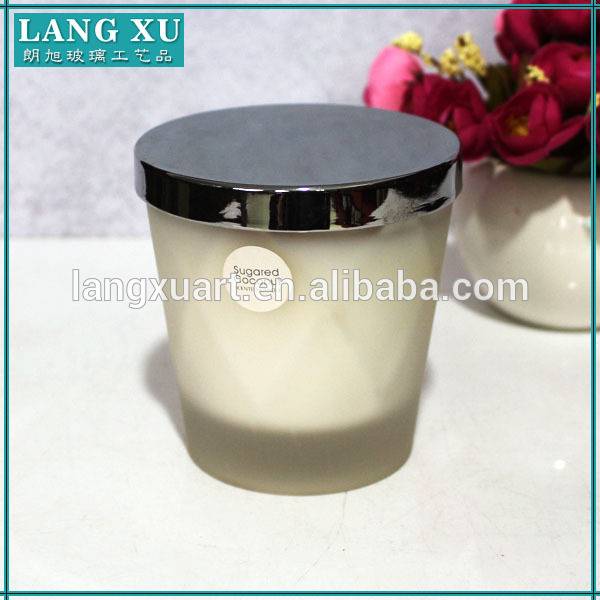 sand blasting fancy Glass Candle Holder Jar for candle making