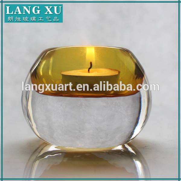colourful round small glass tea light candle holder
