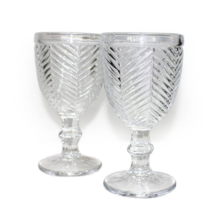 LXHY-G035-1 crystal glassware vintage blue water goblet glasses