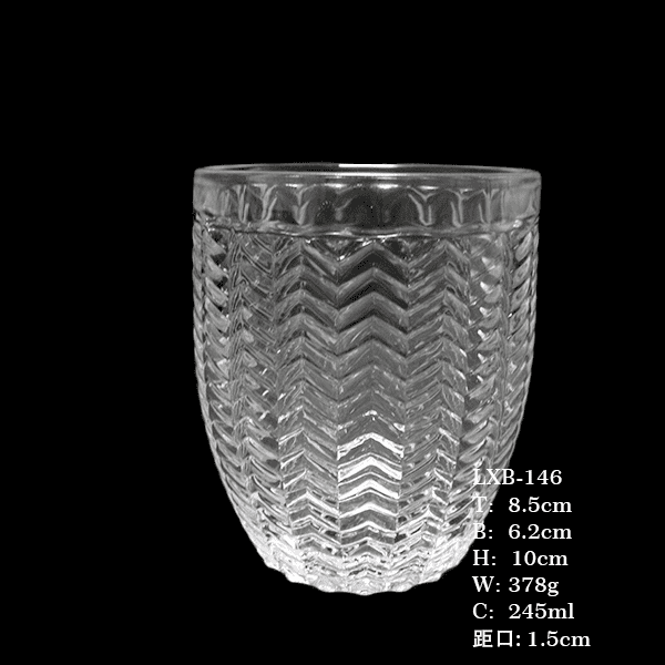 Popular shaped transparent custom glass cup for whiskey