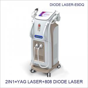 Nd yag Q-Switch and Hair Removal Feature 808 diode laser permanent hair removal E9DQ
