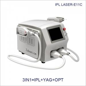 Portable 2in1 Q-Switch ND YAG Tatoo Removal IPL Hair Removal Laser Beutay Machine  E11C