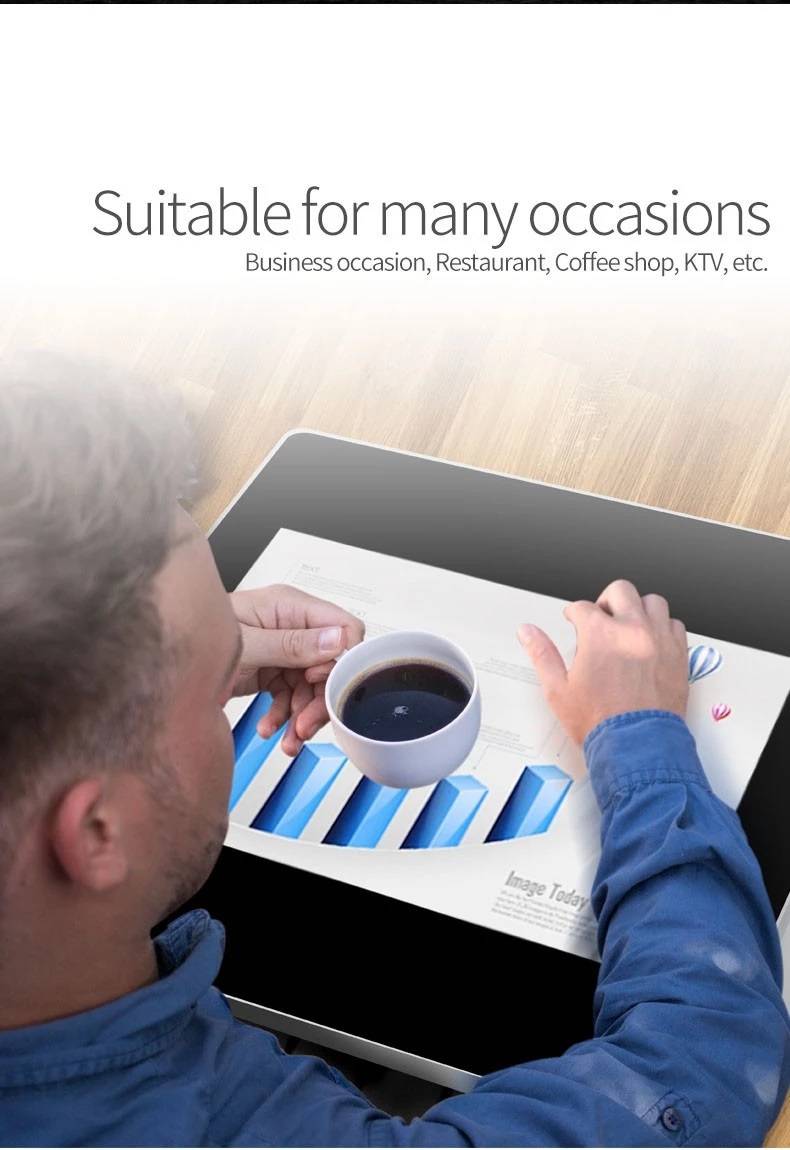 Tavolinë interaktive me ekran me prekje inteligjente për kafene (5)