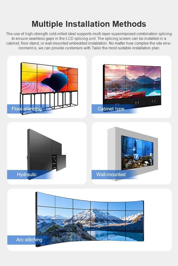 Ultra úzky rám 46 palcov 49 palcov 55 palcov LCD videostena pre reklamný displej TV Screena (6)