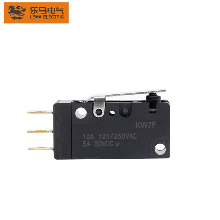 KW7F-11T plastic 16A/250VAC 3 pin solder terminal black micro switch