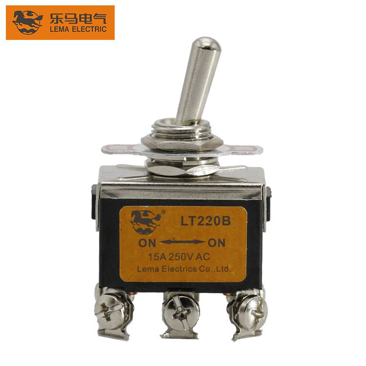 LT1220B Double Pole Double Throw Screw Terminal Momentary Toggle Switch