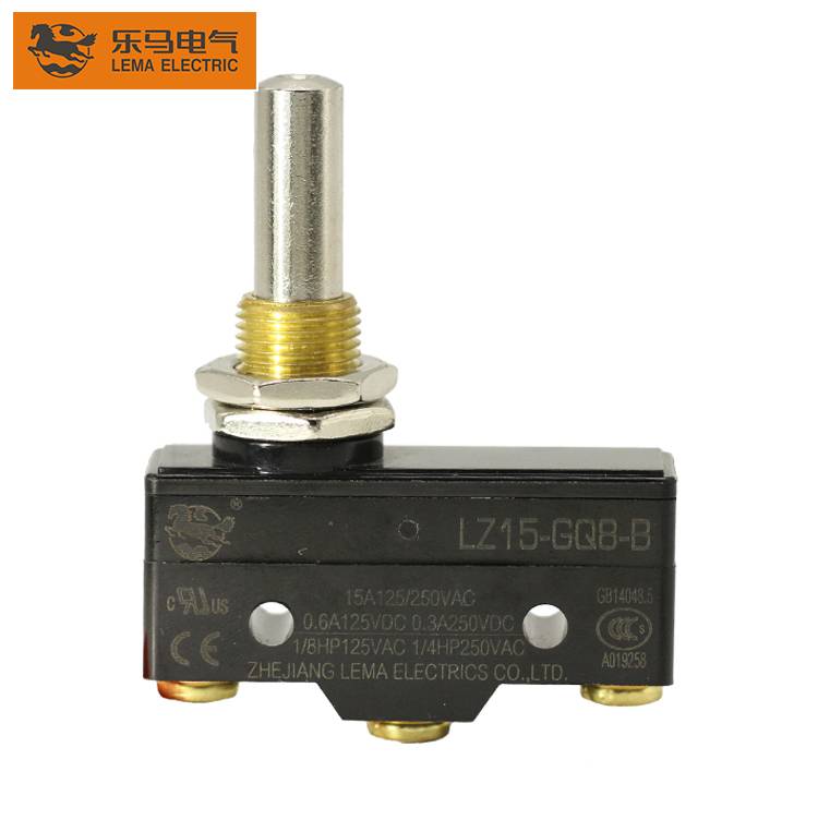 Lema LZ15-GQ8-B panel mount long plunger microswitch 15a micro push button switch