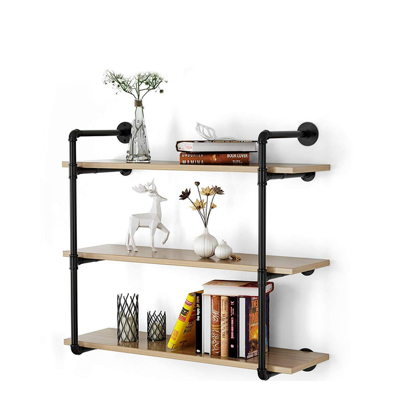 3-Tier Bookcase, Vintage Industrial Wood and Metal Bookshelves for Home and Office Organizer, Retro Brown Featured Image