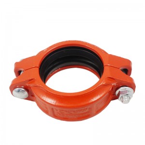 Grooved clamp ductile iron rigid flexible coupling cast iron pipe fitting fire fighting