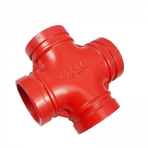 Grooved Pipe Fittings Ductile cast iron Cross for Fire fighting