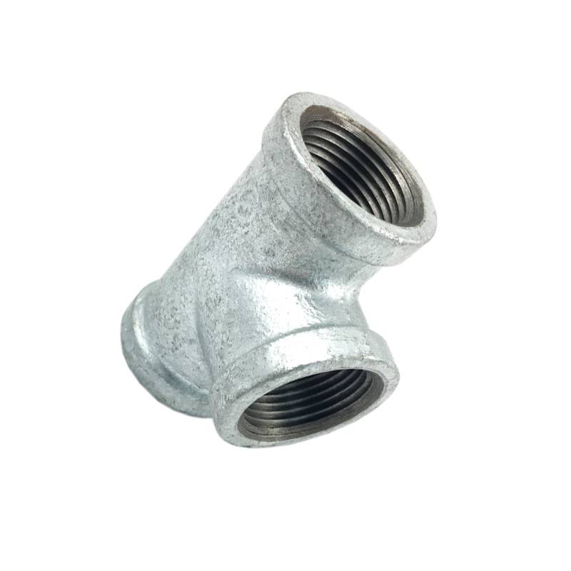 hot-dip galvanized iron pipe fittings female threaded malleable cast iron reducing tee Featured Image