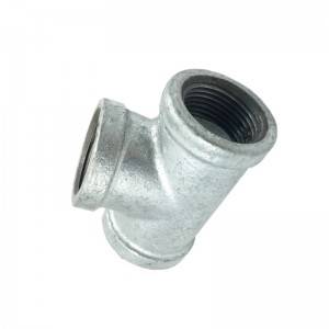 plumbing g.i. pipe fittings hot dipped galvanized female threaded malleable iron banded reducing tee for plumbing