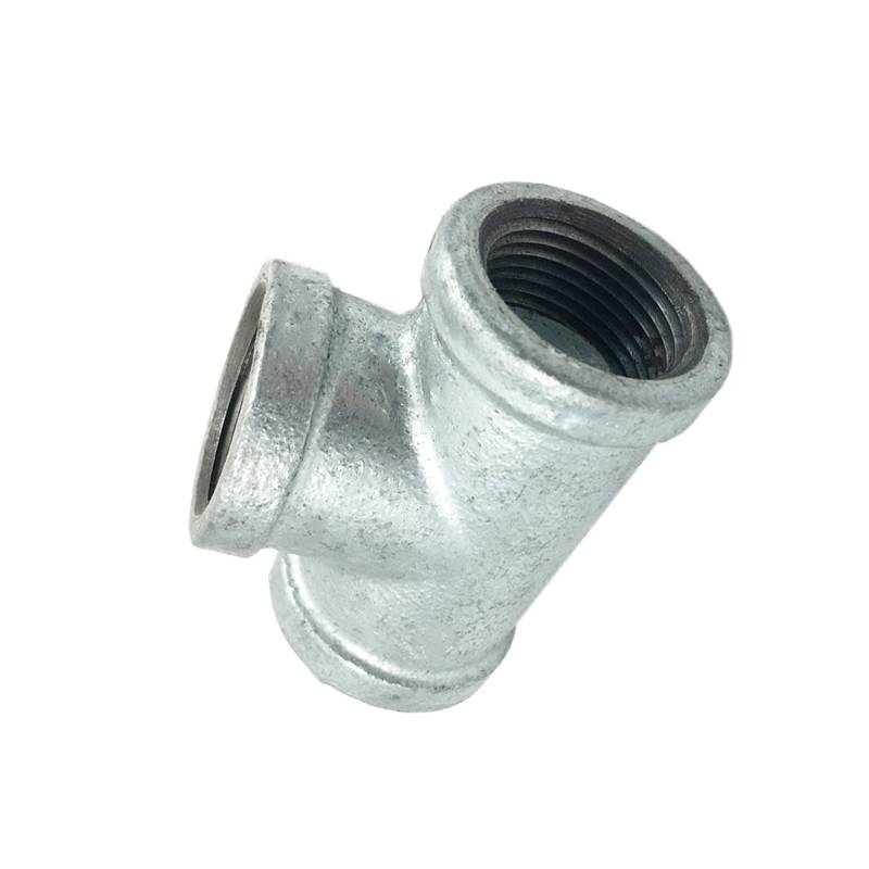 hot dipped galvanised pipe fittings malleable cast iron pipe fitting banded reducing tee for water supply Featured Image