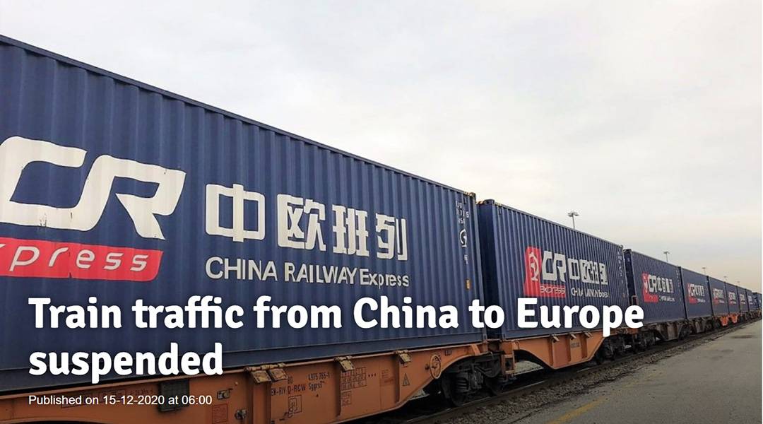 Train traffic from China to Europe suspended