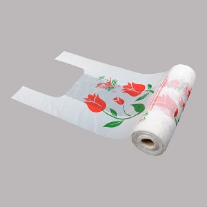 HDPE T-Shirt Supermarket Bag with Printing On Roll