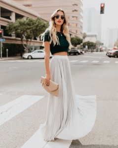 Fashion Clothing Women Elegant Long Pleated Skirt For Summer Spring