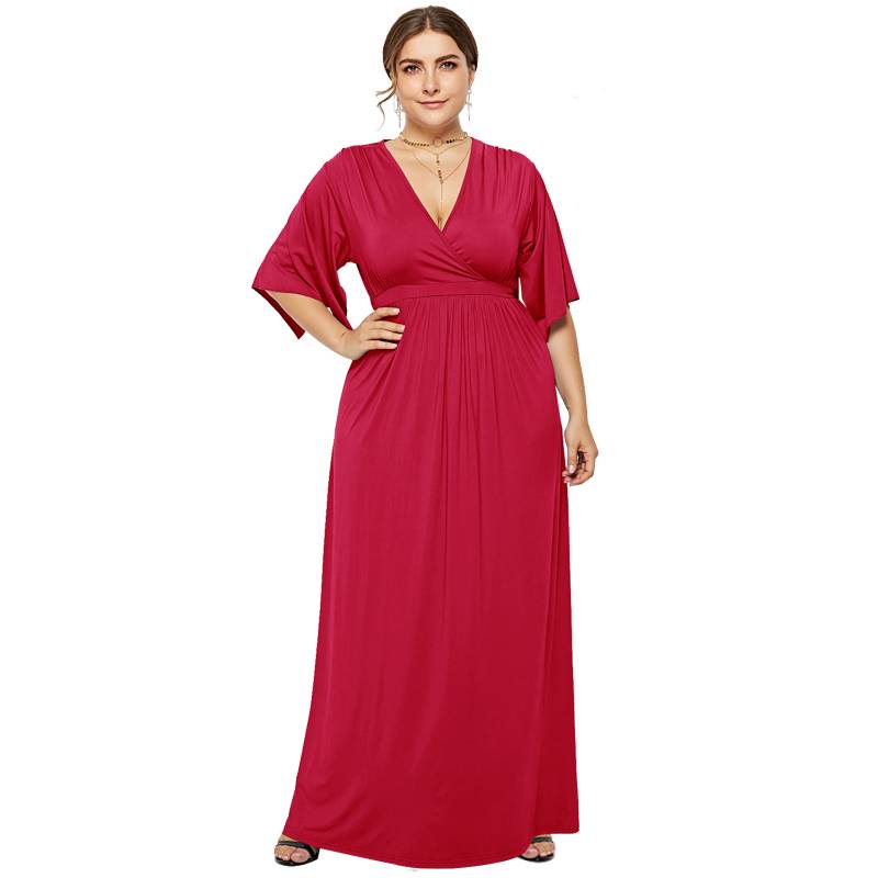 DR870003 Oversized ladies V-neck high-waist tie-up party dress Featured Image