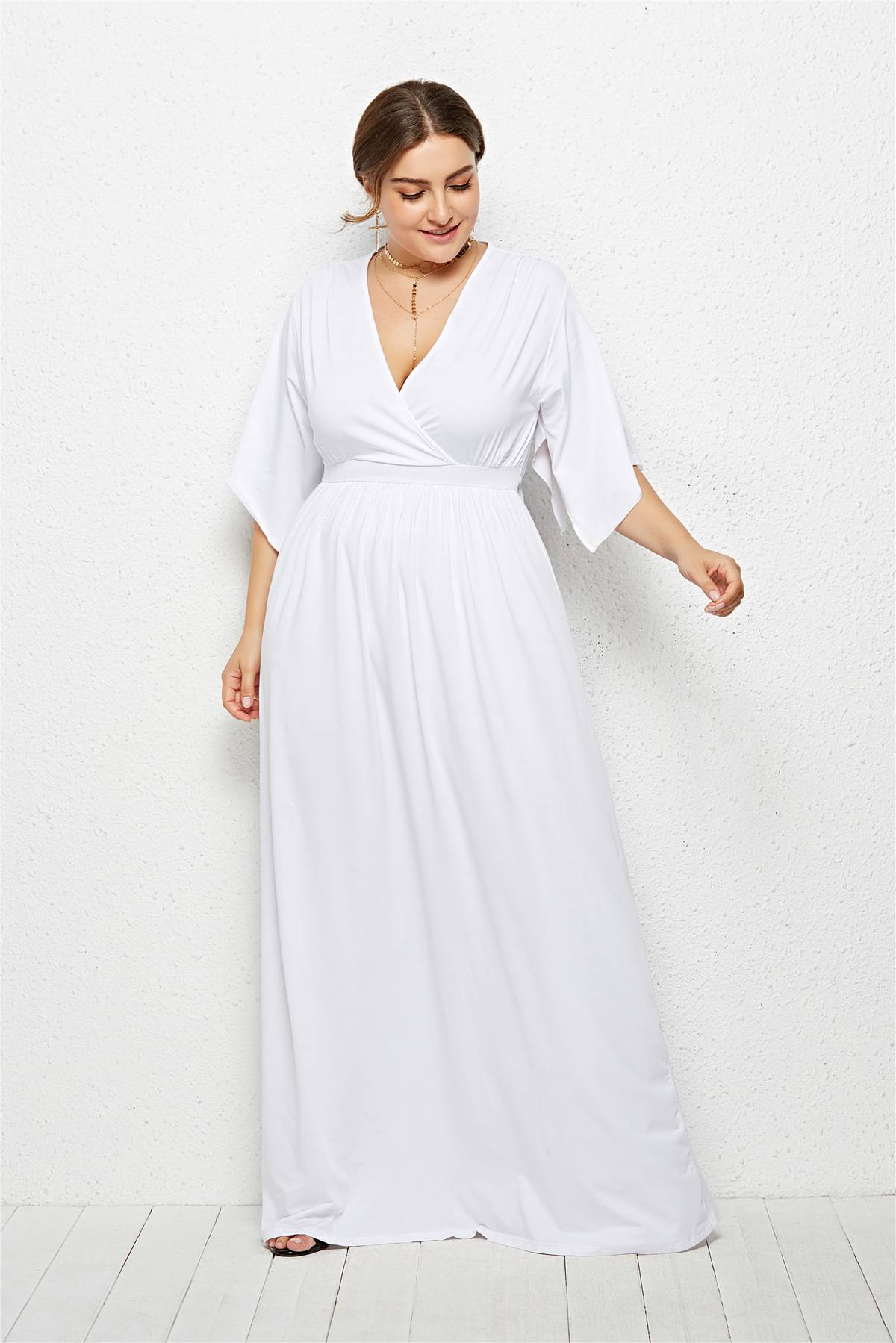 DR870003 Oversized ladies V-neck high-waist tie-up party dress