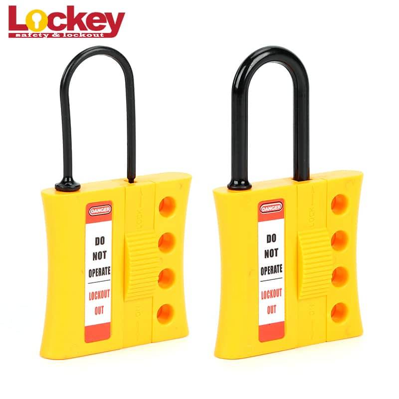 Yellow Nylon Shackle Safety 4 Hole Lockout Hasp NH04 NH05