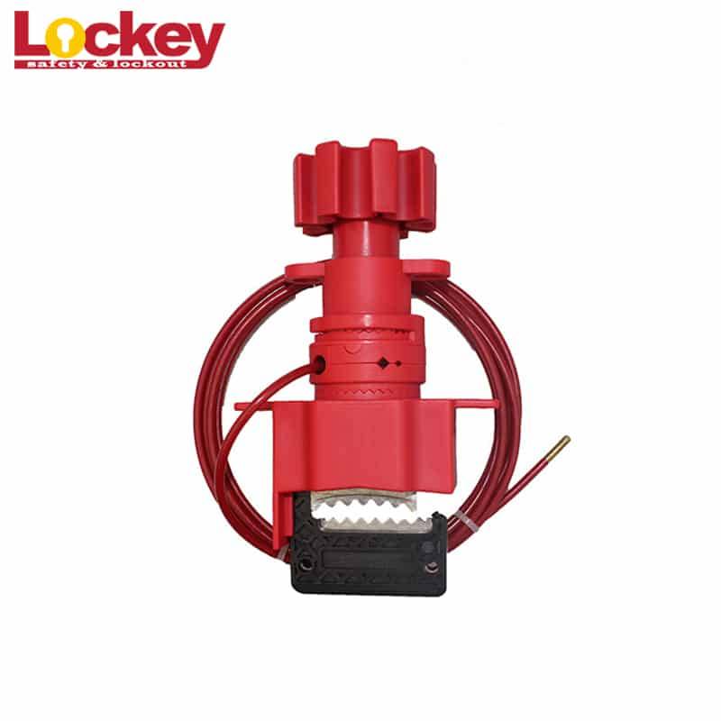 Universal Plastic Gate Valve Lockout Base with Coated Cable UVL03