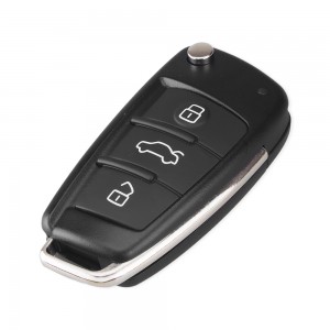 LOCKSMITHOBD AUDI 3 Button FLIP Remote Key 433mhz For Audi Q7 8E0 837 220AF with 8E Chip Blade