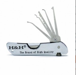 LOCKSMITHOBD H&H Pocket Lock Pick Set Multitool: Swiss Army Covert Jackknife