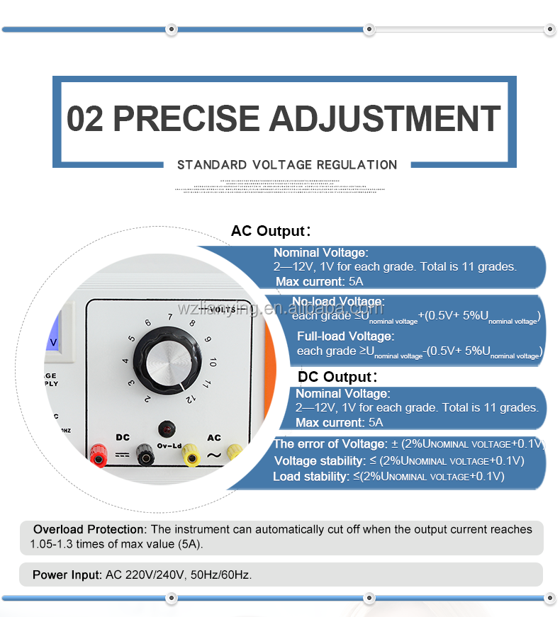 Adjustable AC DC Regulated Lab 12v 5a Power Supply
