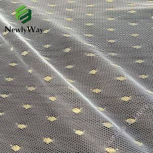 Popular flash nylon gold fiber tulle  mesh knit fabric for bridal veil