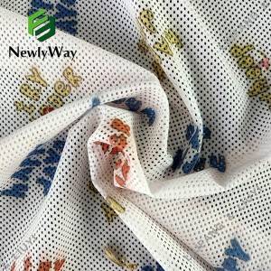 Printed Nylon Stretch Spandex White Netted Mesh Cloth Fabric for Baby’s Cloth
