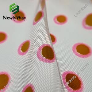 Foil changed color under UV polyester printed polka dot tulle material for dress