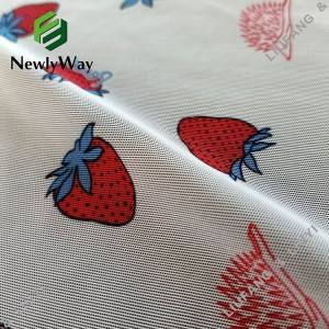 lovely polyester spandex printed mesh lace tricot knit fabric for kid’s dresses