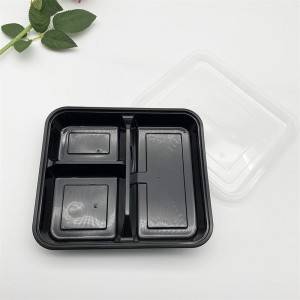 3 compartment restaurant food containers disposable pp take away bento lunch box for fast food meal