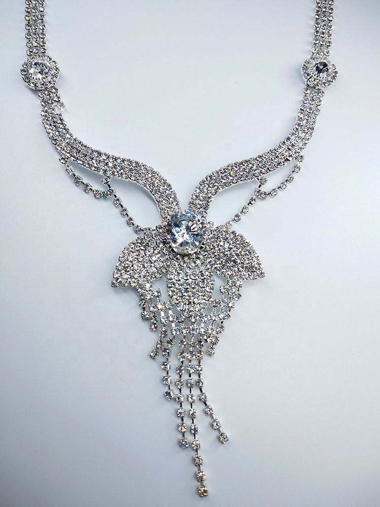 Wholesale women 2019 fashion european merry rhinestone chain jewellery necklace