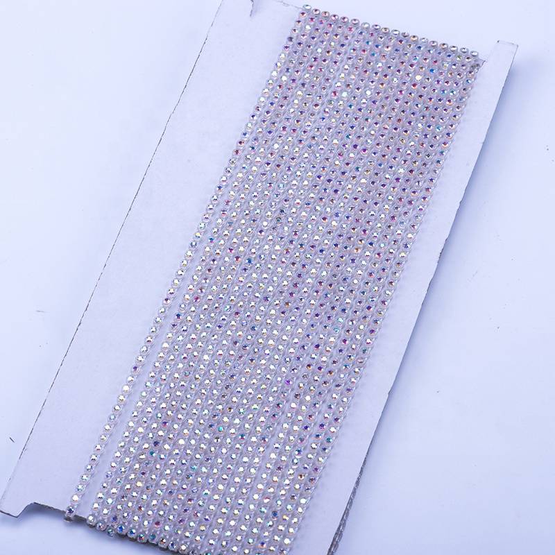 Best sale cloth banding SS6 SS8 3.2mm crystal AB rhinestone applique trim with low moq
