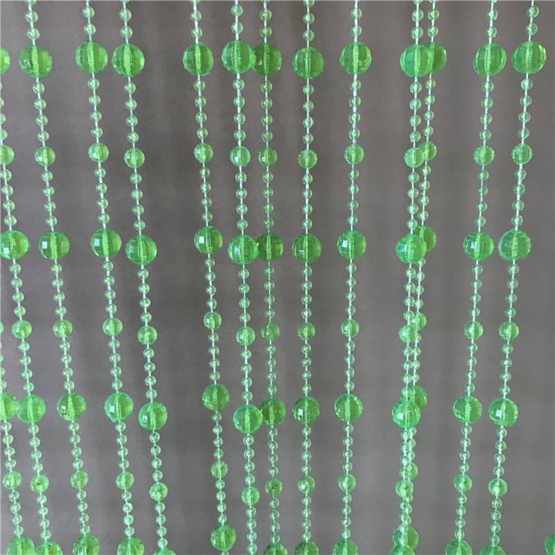 High Quality Green Beaded Outdoor Valance Bubble Crystal Plastic Beads Curtains Crystal Strand For Door